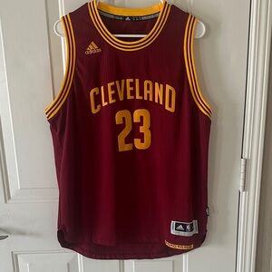 Adidas Cleveland LeBron James Maroon and Gold Basketball Jersey